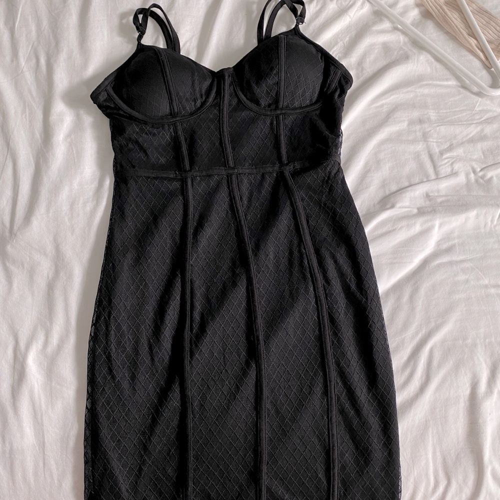 Caged in Mesh Mini Dress by Fashion Nova